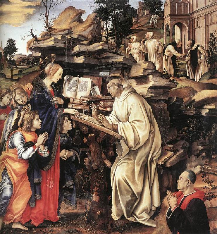LIPPI, Filippino Apparition of The Virgin to St Bernard sg France oil painting art